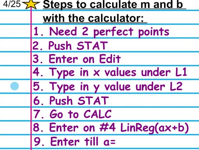 Slope Steps Via Calculator